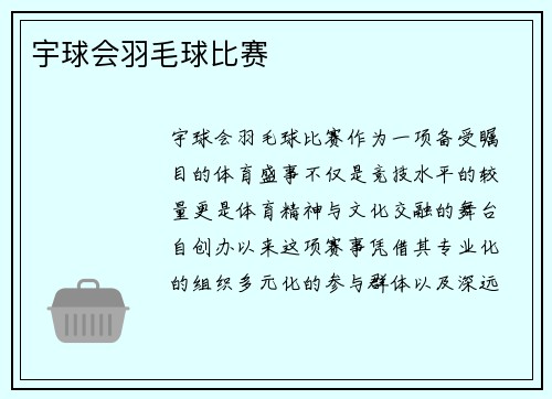 宇球会羽毛球比赛